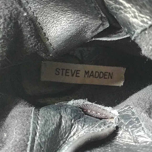 Steve Madden Yale Belted leather Boots black 8.5 - Picture 8 of 8